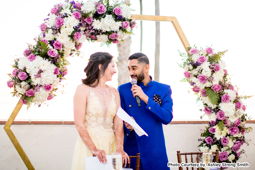 Indian Wedding Couple at stage