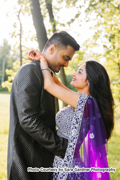 Romantic Photo Pose by Beautiful Indian Wedding Couples