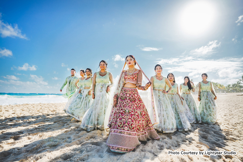 Gorgeous Indian bride with her friends