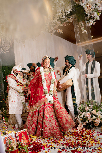 indian wedding couple happy after their wedding