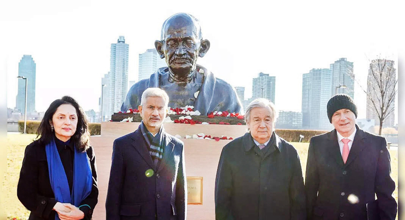 Mahatma Gandhi's bust at the United Nations (UN) headquarters in New York