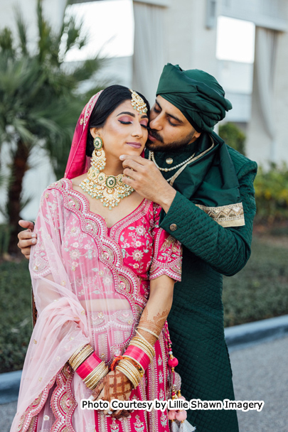 Romantic Photo Pose by Beautiful Indian Wedding Couples