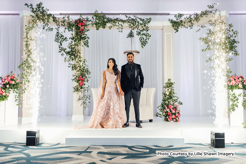 Indian Wedding Couple at stage