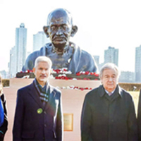 Mahatma Gandhi’s bust at the United Nations (UN) headquarters in New York