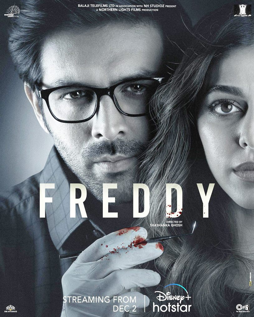 Kartik Aaryan as the dentist Dr Freddy Ginwala in the film ‘Freddy’