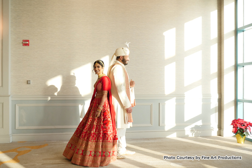 Indian bride and groom looks Maharaja and Maharani