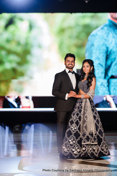 Indian wedding couple posing for photoshoot