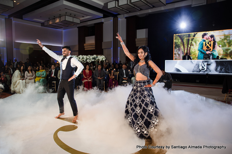 Indian wedding couple dance performance