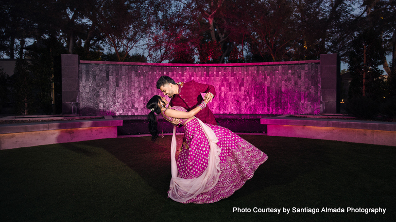 Indian wedding couple dance performance
