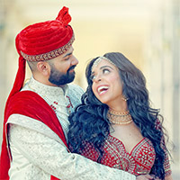 Indian wedding couple Julie and Mickesh