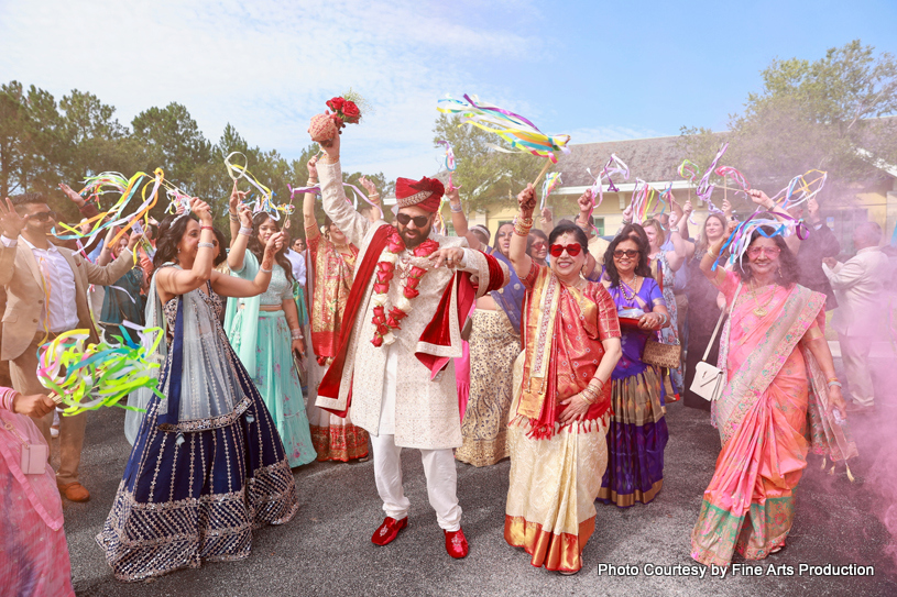 Indian groom entry dance with his relatives