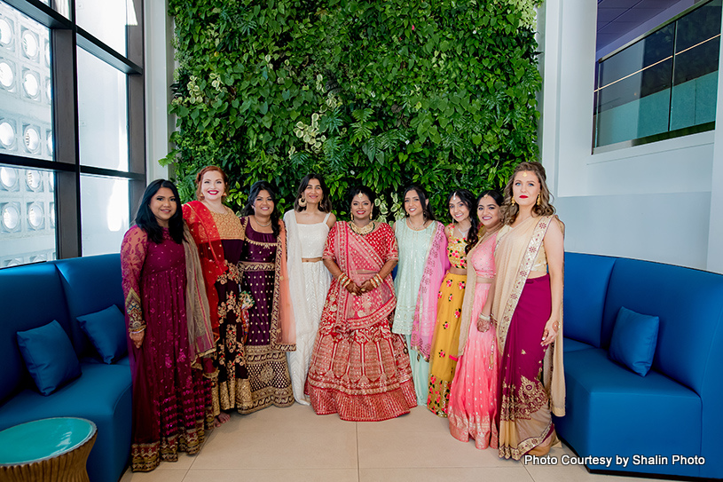 Indian bride with her friends