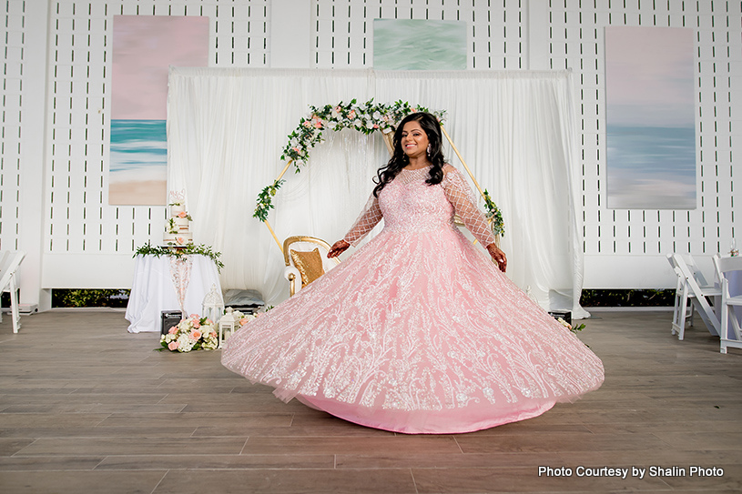 Gorgeous Indian bride at wedding stage