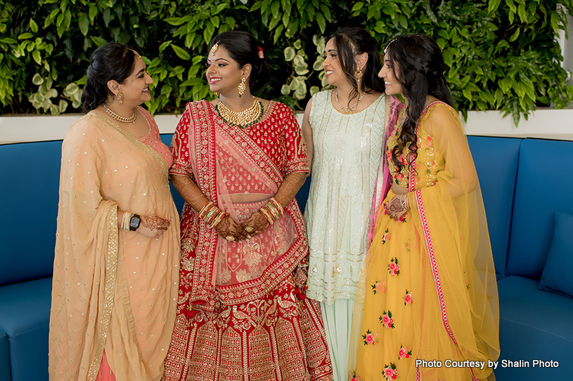 Gorgeous Indian bride with friends