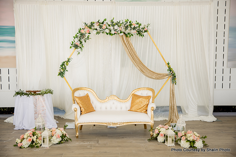 Beautifully decorated wedding stage