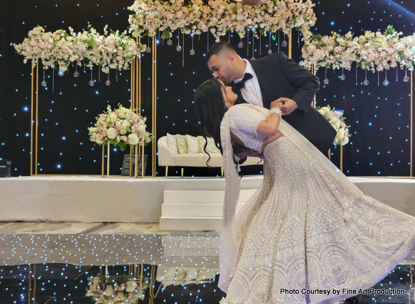 What a romantic moment for indian wedding couple