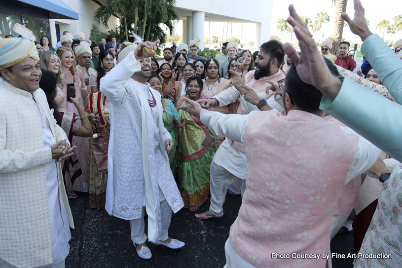 Indian bride enjoying dance with their friends & family