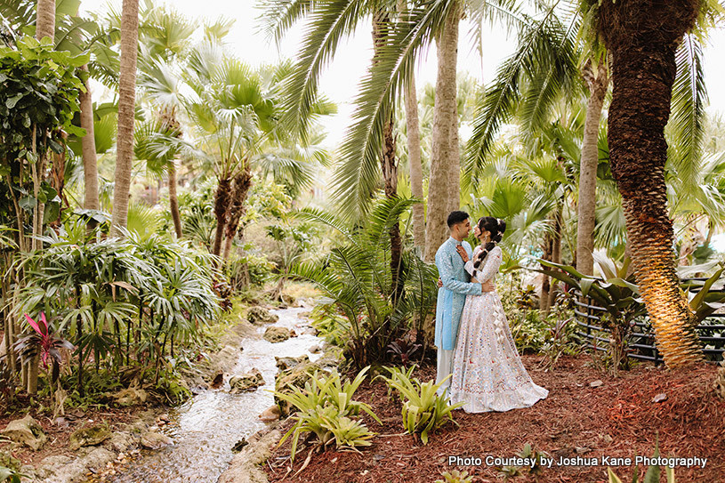 Romantic moments for indian wedding couple