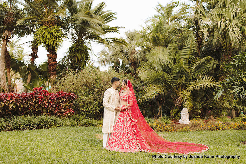 Lovely couple posing outdoors