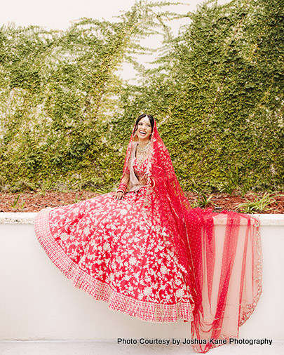 bride posing outdoors