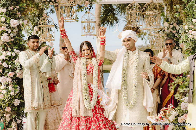 Indian wedding couple after marriage rituals