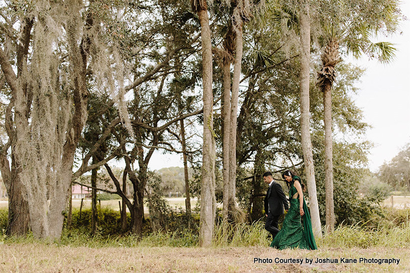 Indian wedding couple photoshoot at outdoor location