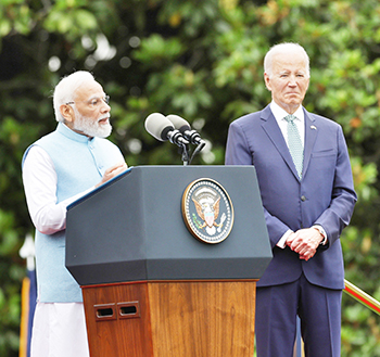 Both leaders emphasized the shared democratic values of India and the United States
