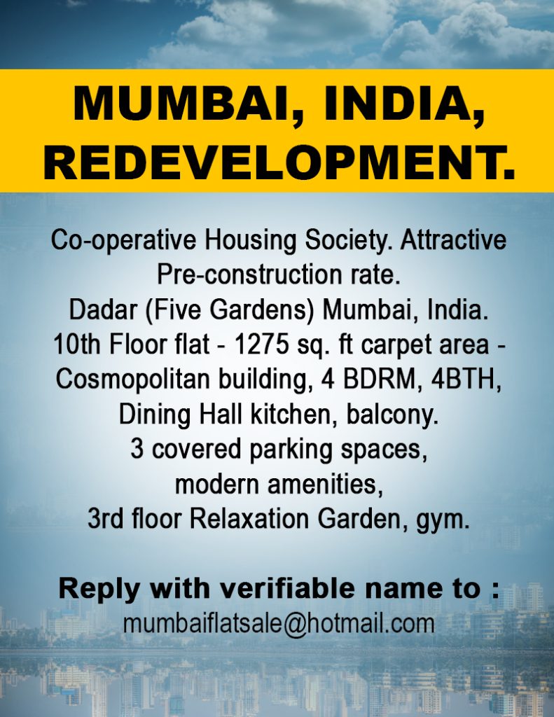 MUMBAI, INDIA, REDEVELOPMENT.