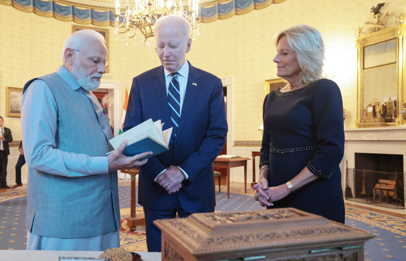 PM at white house with the U.S. President, Mr. Joe Biden at Washington DC, in USA on June 22, 2023.