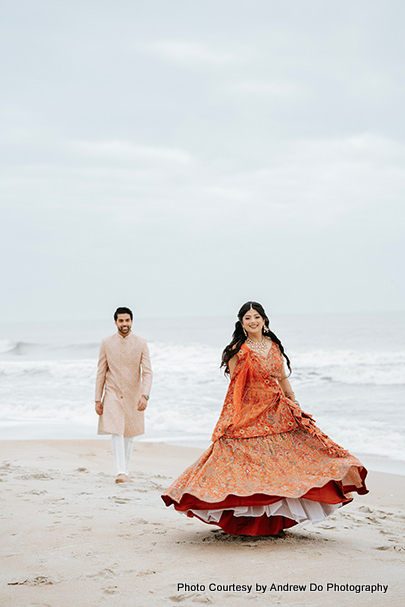 Happiest wedding couple photoshoot at ourdoor location