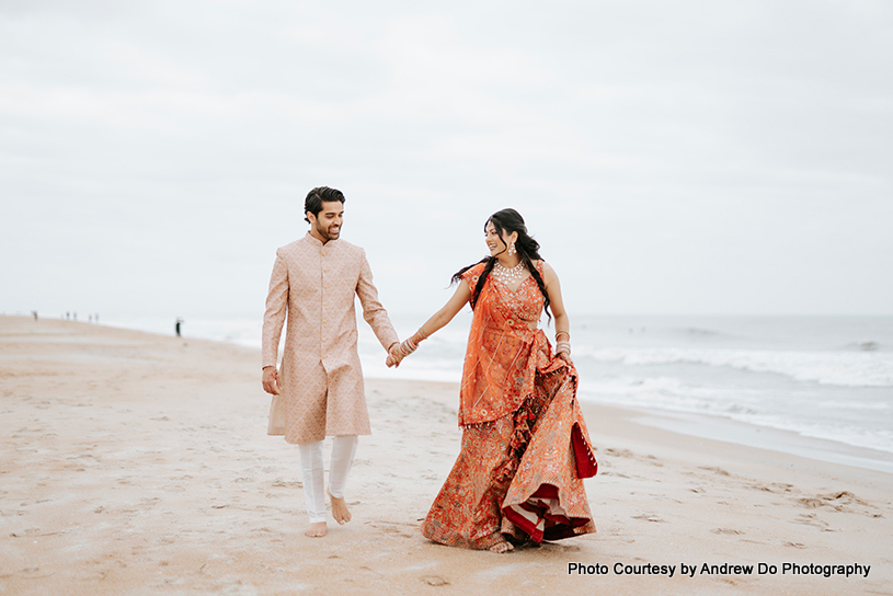 Indian wedding couple outdoor photoshoot