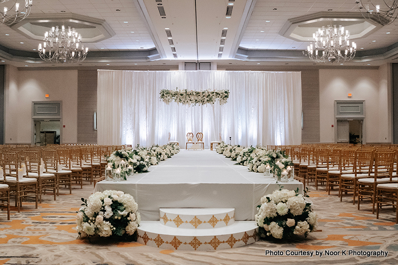 Beautifully decorated indian wedding hall