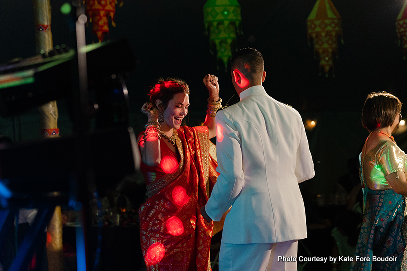 Indian wedding couple dance performance