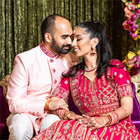 Indian wedding couple Meera and Pratik