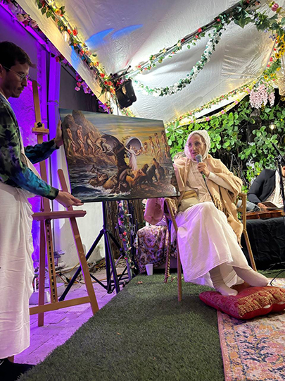 The museum also operates as a Radha-Krishna mandir
