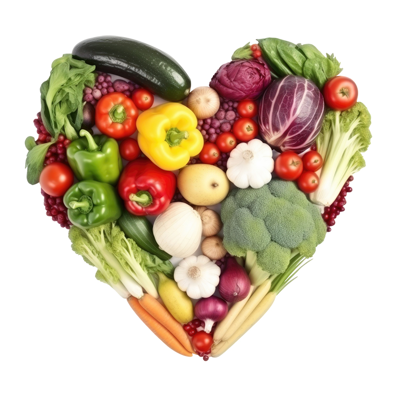 Vegetables in heart shape