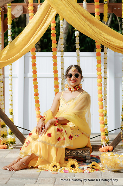 Indian bride ready for haldi ceremony