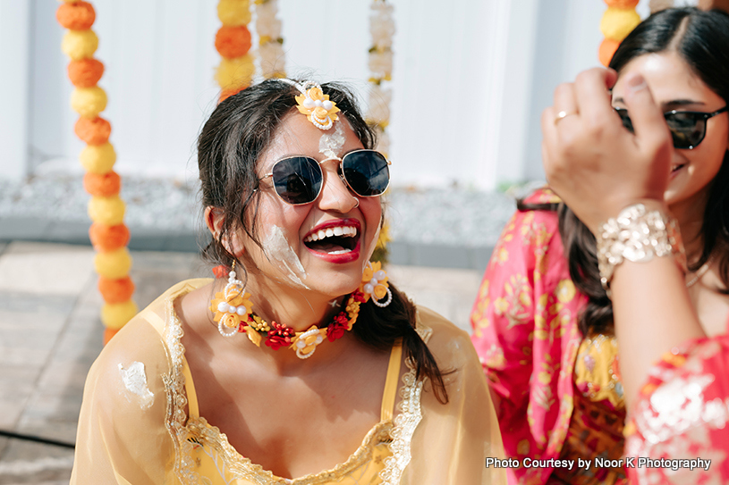 Smiling face of indian bride
