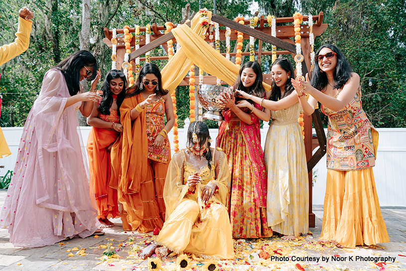 Haldi ceremony ends with water 