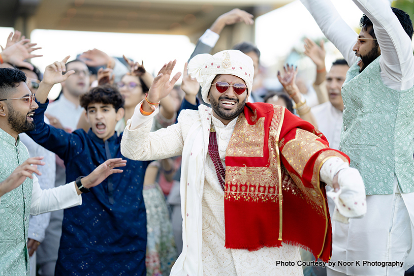 Indian groom comming with family for wedding ceremony -Baraat