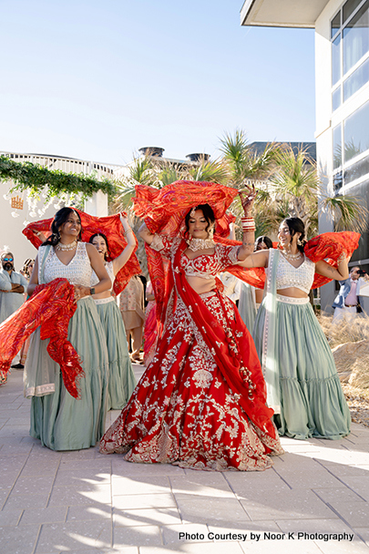 Indian wedding bride welcome Indian groom for wedding