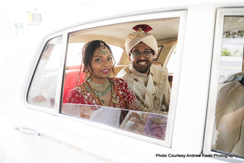 Indian wedding couple after marriage