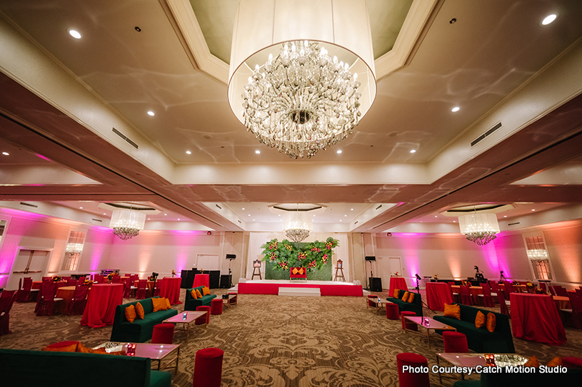 Beautifully decorated indian wedding hall