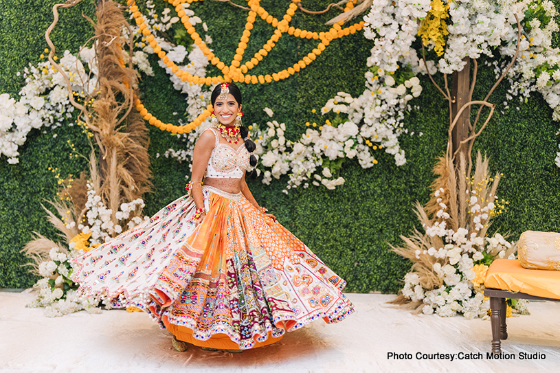 Indian bride at haldi function