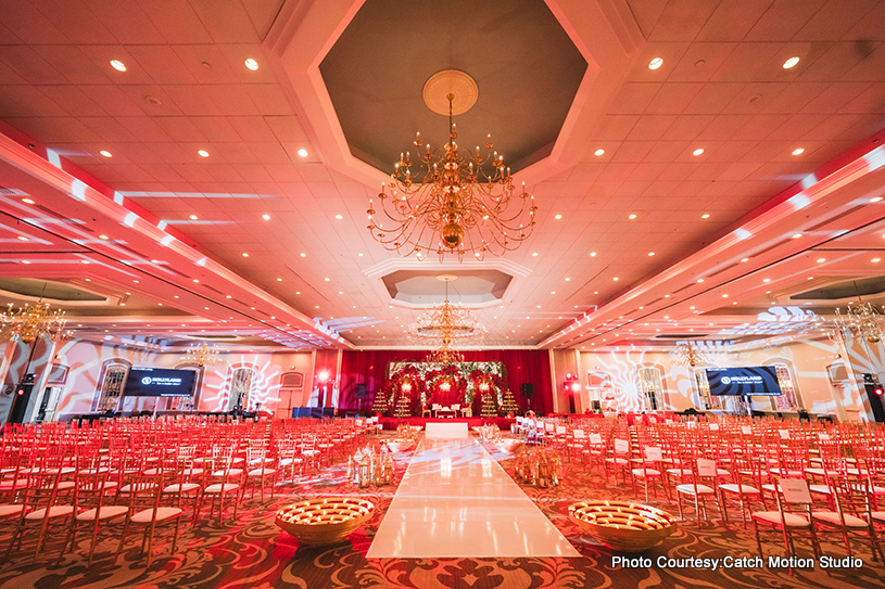 Beautifully decorated wedding hall