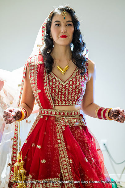 Indian bride wearing Kalire with wedding chura