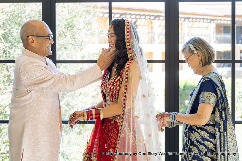 Indian Bride's father showing his love to his daughter