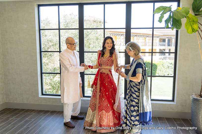 Indian bride getting ready for her wedding day