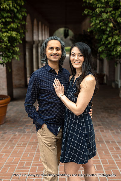 Indian wedding couple possing for photoshoot