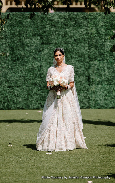 Indian wedding bride looking gorgeous in wedding attire